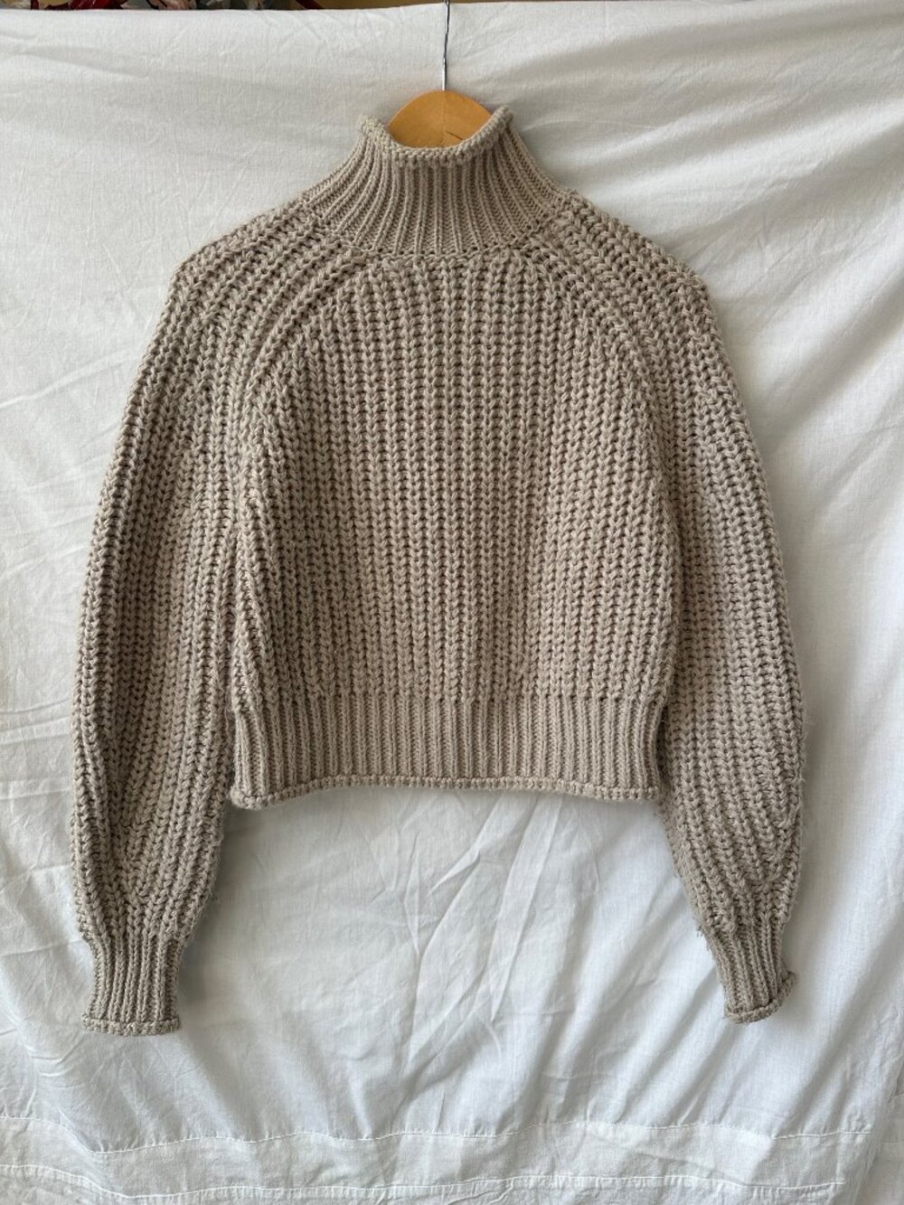 H&M Chunky Rib Knit Mock Neck Sweater Soft Grey XS